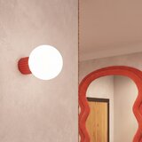Sollux Crvena stropna svjetiljka od opalnog stakla ø 12 cm Orbital – | shoptok.hr