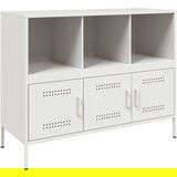 Maison Chic Komoda - Predalnik bela 100,5x39x79 cm jeklo, (21715902) | Shoptok.si