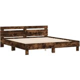  Okvir za krevet s uzglavljem i LED boja hrasta 200x200 cm | shoptok.hr