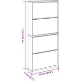 Ormarić za cipele s 4 razine i ogledalom 63x17x134 cm bijeli | shoptok.hr