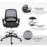  Ergonomska uredska okretna stolica s naslonima za ruke i mrežastom presvlakom crna | shoptok.hr