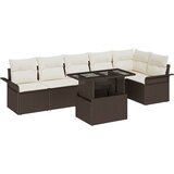  Sjedeća garnitura za vrt 7 kom. Smeđa [Sintetički]: Poli Ratan 297,5 x 132,5 x 85 cm | shoptok.hr