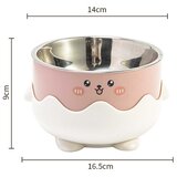 INF Ljubka risana posoda za hišne ljubljenčke: Nerjaveče jeklo, protizdrsna in vsestranska Pink, (5000124343) | Shoptok.si