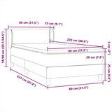 Box spring postelja z vzmetnico svetlo siva 80x220 cm žamet, (21790956) | Shoptok.si