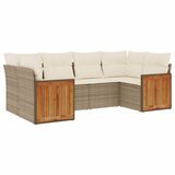  The Living Store Vrtna sedežna garnitura 6-delna z blazinami bež poli ratan - Vrtna Sedežna Garniture, (21453069) | Shoptok.si