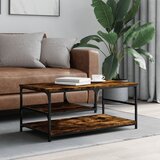 vidaXL Klubska mizica dimljeni hrast 90x49x40 cm inženirski les Cene