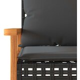  3-dijelni bistro set s jastucima poliratan i drvo bagrema crni | shoptok.hr