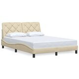  Okvir kreveta bez madraca krem 120 x 200 cm od tkanine Slike