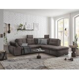CARRYHOME KOTNA SEDEŽNA GARNITURA, mikrovelur sivorjava | Shoptok.si