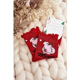 Aura.via Women's Shiny Christmas Socks with Snowman Red | Shoptok.si