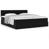 vidaXL Otomanski posteljni okvir z vzmetnico črn 180x200cm žamet | Shoptok.si