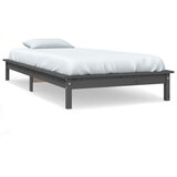 The Living Store Posteljni okvir siv 90x200 cm trdna borovina - Posteljni Okvir, (21529805) | Shoptok.si