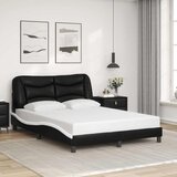  Okvir kreveta bez madraca Hvar crno-bijeli 140x190 cm umjetna koža | shoptok.hr