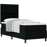 vidaXL Postelja z vzmetnico Črna 80x200 cm Tkanina, (22083940) | Shoptok.si