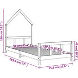  Okvir za dječji krevet crni 90 x 190 cm od masivne borovine | shoptok.hr