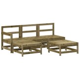  The Living Store Vrtna sedežna garnitura 5-delna impregnirana trdna borovina - Vrtna Sedežna Garnitura, (21452921) | Shoptok.si