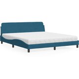 vidaXL Krevet s madracem plavi 180x200 cm baršunasti Cijene