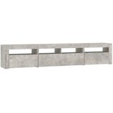 TV ormarić s LED svjetlima siva boja betona 210x35x40 cm | shoptok.hr
