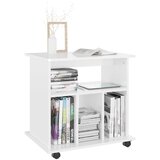 Ormarić s kotačima sjajni bijeli 60x45x60 cm konstruirano drvo | shoptok.hr