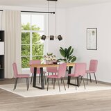vidaXL jedilni stoli 6 kosov roza žamet, (21822660) | Shoptok.si