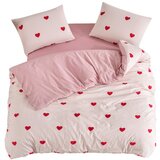 Mila Home Rožnata posteljnina za zakonsko posteljo/podaljšana z rjuho/4-delna 200x220 cm Red Heart – | Shoptok.si