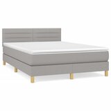  Krevet box spring s madracem svjetlosivi 140x200 cm od tkanine | shoptok.hr