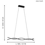 Eglo Lasana 3 visilica/1, led, 36w, d-985, alu/crno bela | Eponuda.com