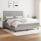  s oprugama i madracem svjetlosivi 180x200 cm od tkanine | shoptok.hr