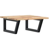  Zidna polica za umivaonik od čelika i masivnog bagremovog drva Smeđa 50 x 50 x 2 cm | Shoptok.si