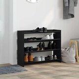 vidaXL Regal za čevlje črn 80x25x62 cm inženirski les | Shoptok.si