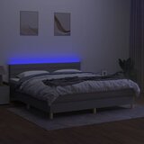  box spring s madracem LED svjetlosivi 160x200 cm tkanina | shoptok.hr