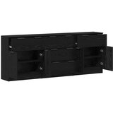 vidaXL Strani šal 3 pcs Črni hrast 60 x 30 x 70 cm Konstruiran les | Shoptok.si