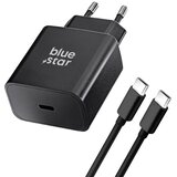  Punjač za telefon Blue Star USB C QC4.0 PD 3A 25W + kabel USB C na USB C crni | Shoptok.si