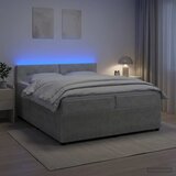  Boxspring krevet s madracem Svjetlosiva 200 x 200 cm Baršun | shoptok.hr