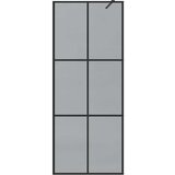  Zid za walk-in tuš Crna 80 x 195 cm Staklo otporno na udarce | shoptok.hr