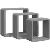  Kockaste zidne police 3 kom sive MDF | shoptok.hr