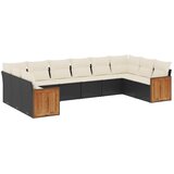 vidaXL 10-dijelni set vrtnih sofa s jastucima crni od poliratana | shoptok.hr