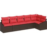 vidaXL Kavčna garnitura z blazino 6 pcs Rjava poli ratan, (5000154019) | Shoptok.si