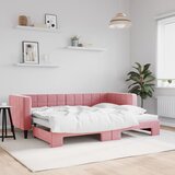  Dnevni krevet na razvlačenje ružičasti 80 x 200 cm baršunasti | shoptok.hr