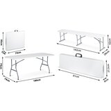  Sklopivi stol + 2 klupe, set za catering 180 cm | shoptok.hr