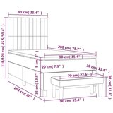  Kreveta s oprugama i madrac svjetlosivi 90x200cm tkanina | shoptok.hr
