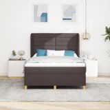  Box Spring Postelja z Vzmetnico Temno rjava 140x190 cm Tkanina, (22081235) | Shoptok.si