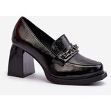 VINCEZA Black Patent Leather Pumps on Chunky Heel Terimene | ePonuda.com