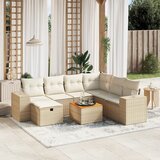 Maison Chic Seti vrtnega pohištva - Vrtna garnitura - Vrtni pohištvo set 8-delna z blazinami bež poli ratan, (21800140) | Shoptok.si