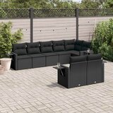  8-dijelni set vrtnih sofa od poliratana s jastucima crni | shoptok.hr