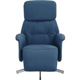  Naslonjač od tkanine s osloncem za noge plavi | shoptok.hr