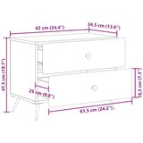  Noćni ormar Siva sonoma 62 x 34 5 x 47 5 cm Konstruirano drvo | shoptok.hr