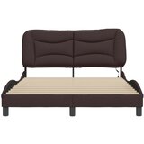  Okvir kreveta s LED-om bez madraca Hvar tamnosmeđi 140x190 cm od tkanine | Eponuda.com