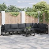  Sjedeća garnitura za vrt s jastukom 7 pcs Crna Aluminij | Eponuda.ba