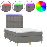 The Living Store Box spring postelja z vzmetnico LED temno siva 120x200 cm blago - Box Spring Postelja, (21521255) | Shoptok.si
